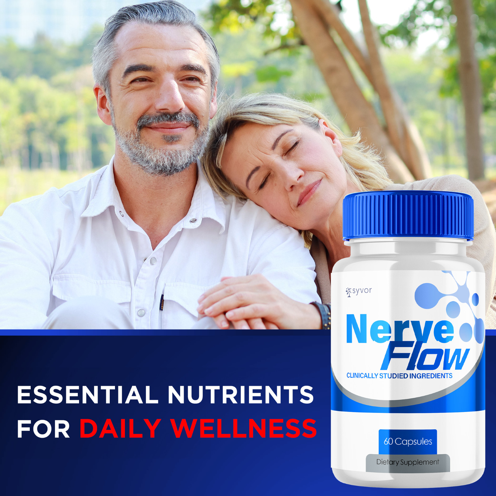 Nerve Flow Advanced Nerve Support Formula Maximum Strength Vitamin 60 Capsules