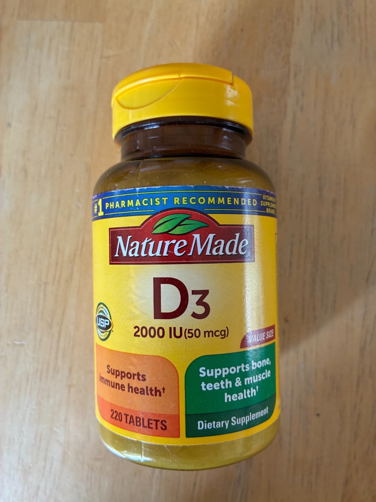 Nature Made Vitamin D3 2000 IU 50 mcg Immune Health 220 Tablets Exp. 10/26+++