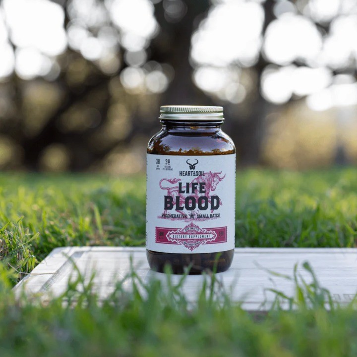 HEART & SOIL – 100% Grass Fed & Finished LIFE BLOOD Supplement – 180 Capsules