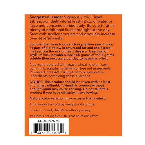 Psyllium Husk Powder 12 lb by Now Foods