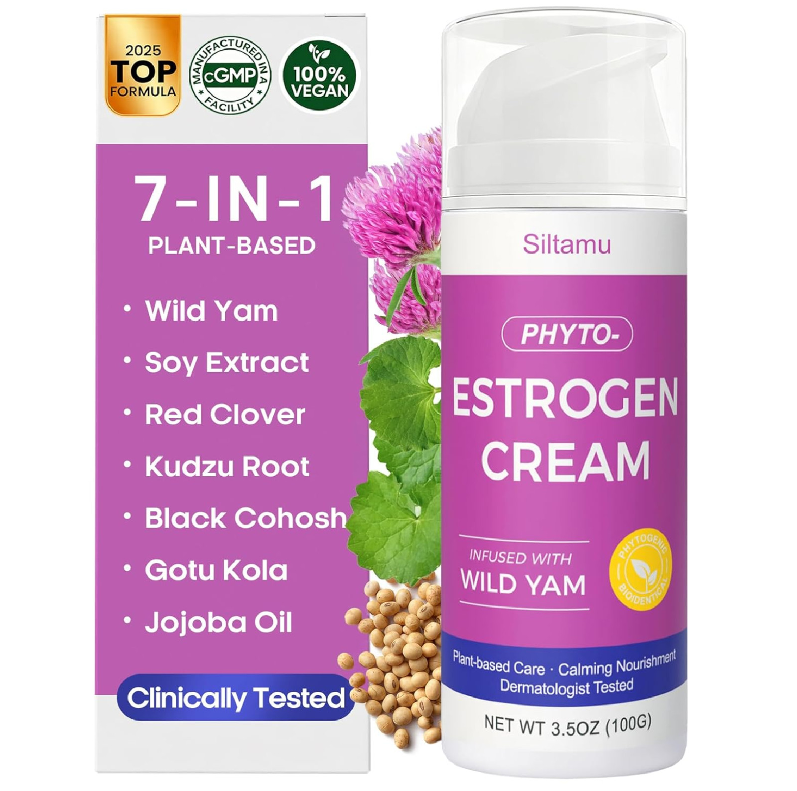 Estrogen Cream for Women Menopause Support – Phytoestrogen Moisturizer with Puer