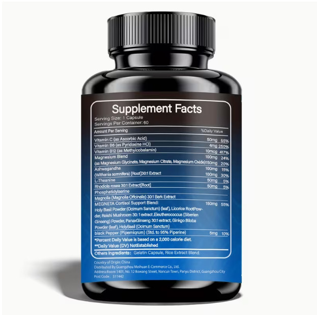 CORTISOL-Stress Management Supplement – Balances Cortisol And Energy 60 Capsules