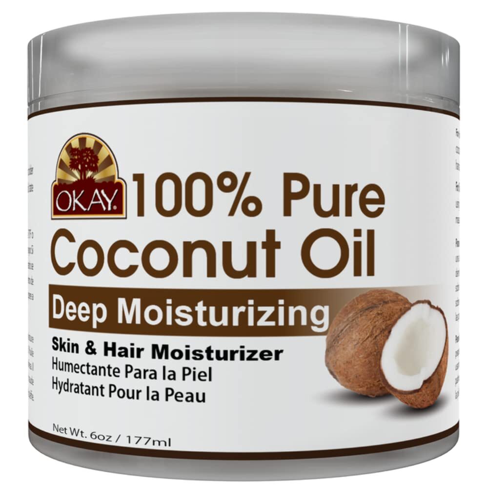 OKAY | 100% Pure Coconut Oil | For All Hair Textures & Skin Types | Moisturize –