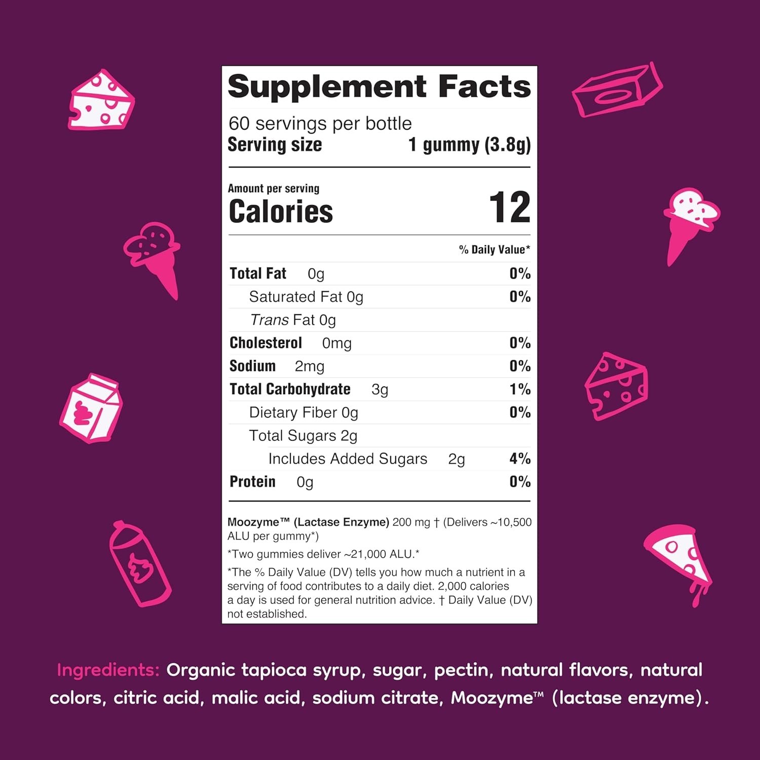 Lactase Enzyme Gummies for Lactose Intolerance JolliMoo 30 ct – Ships Fast