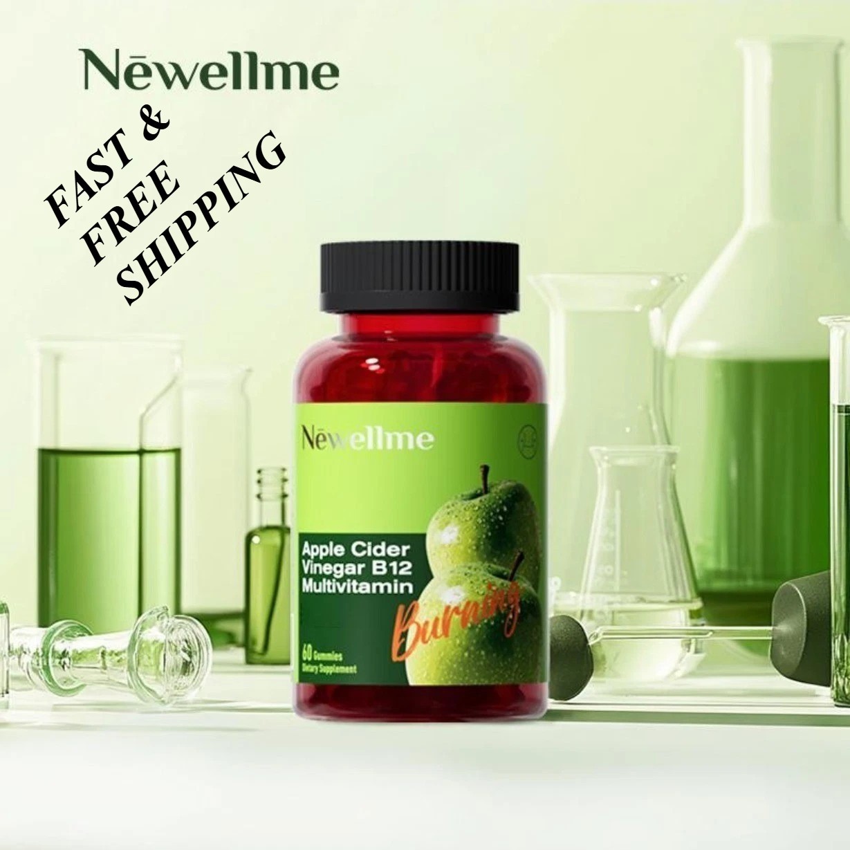 2 BOTTLES—NEWELLME Apple Cider Vinegar Gummy Energy and Gut Health – Digestion