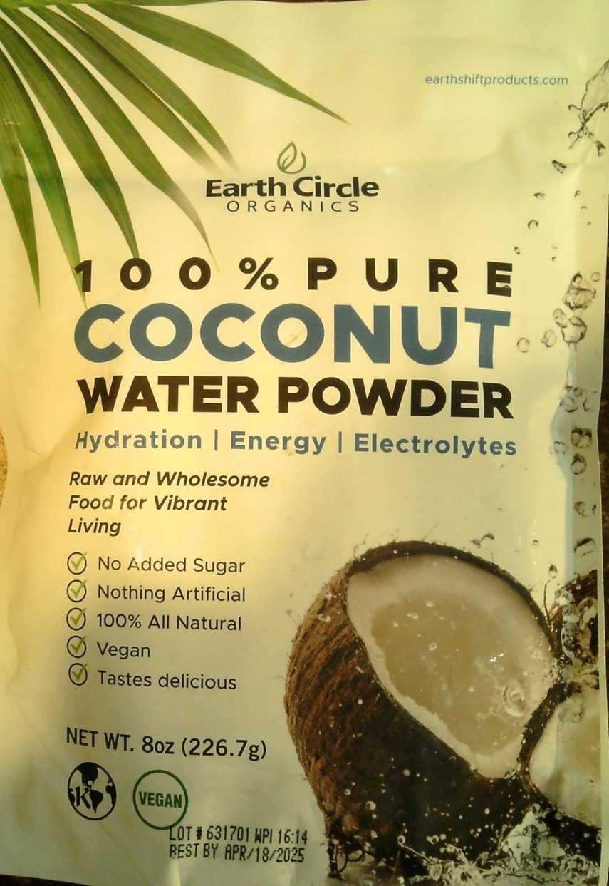 Earth Circle Organic 100% Coconut Water Powder, 8oz **PLEASE NOTE: Best By 4/25*