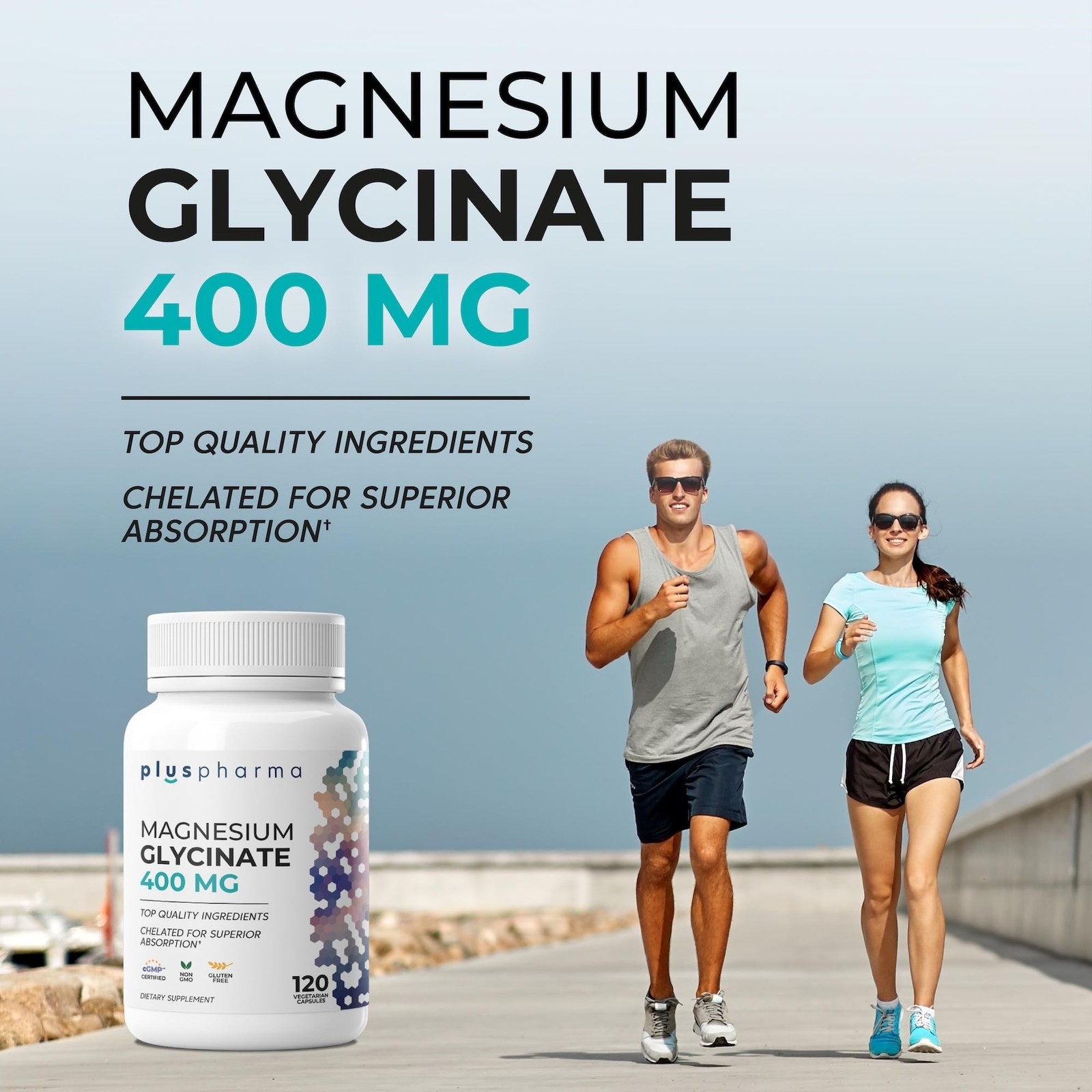 Magnesium Glycinate 400mg – 120 Veggie Capsules Chelated for Superior Absorption