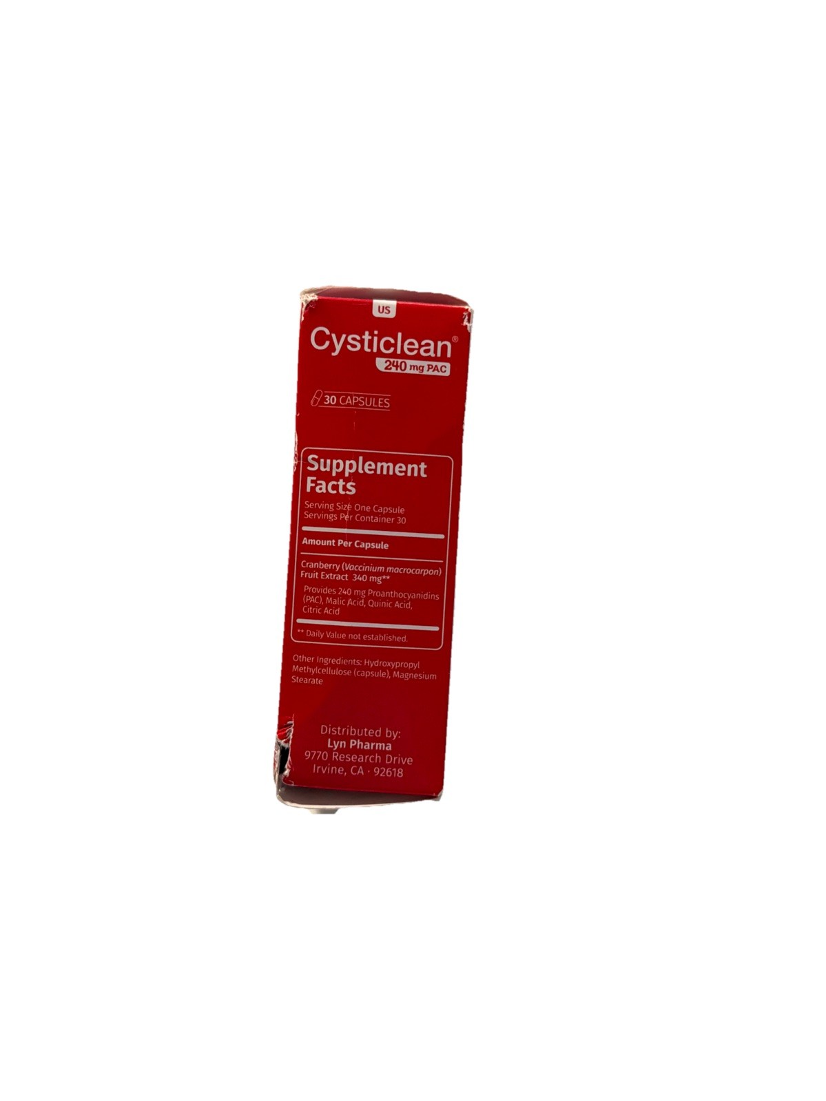Cysticlean, 30 Capsules– 240 Mg PAC – For Urinary Tract Infections, Exp 02/2026