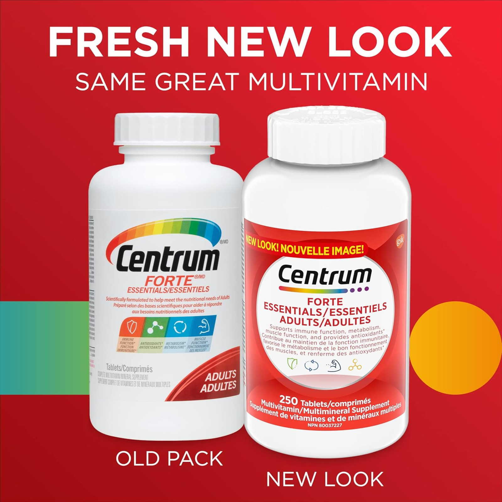 Centrum Adult Forte Multivitamin Minerals 250 Tablets Men Women