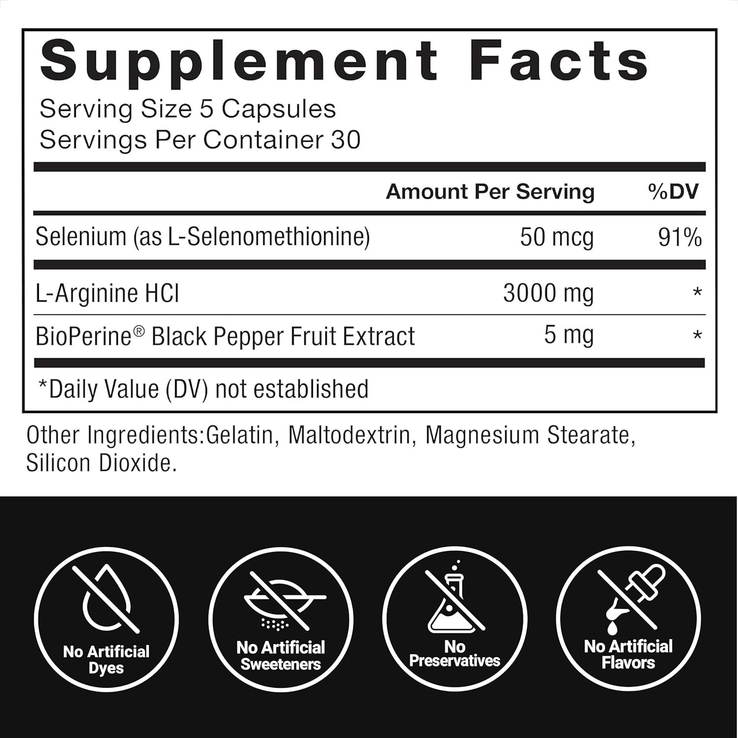 Force Factor L-Arginine 3000 MG, Extra Strength Nitric Oxide & Circulation Boost