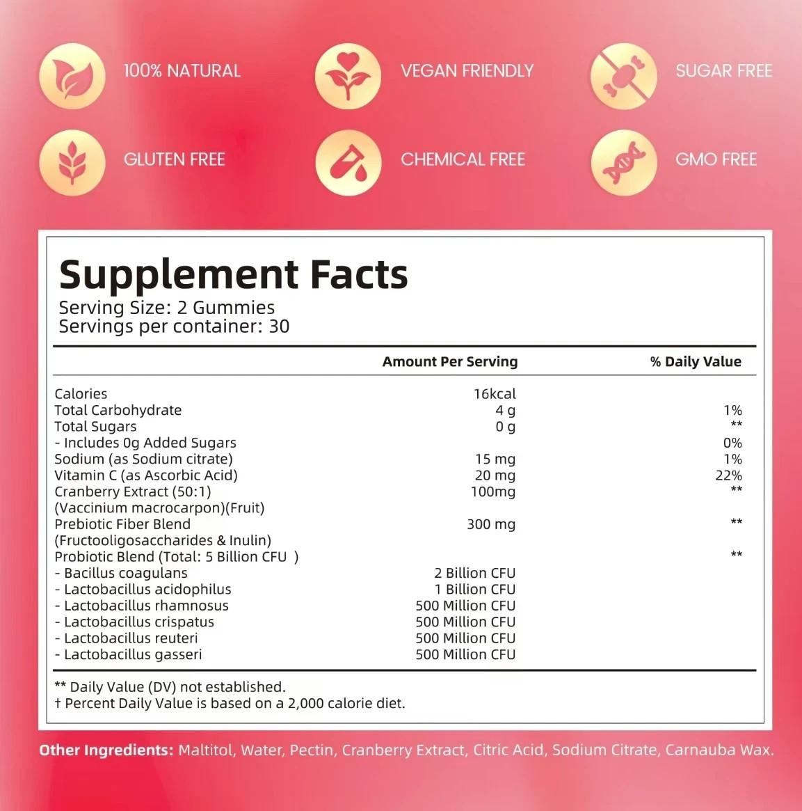 Cranberry Probiotic Gummies for Women | Support Urinary Tract & Digestive Health