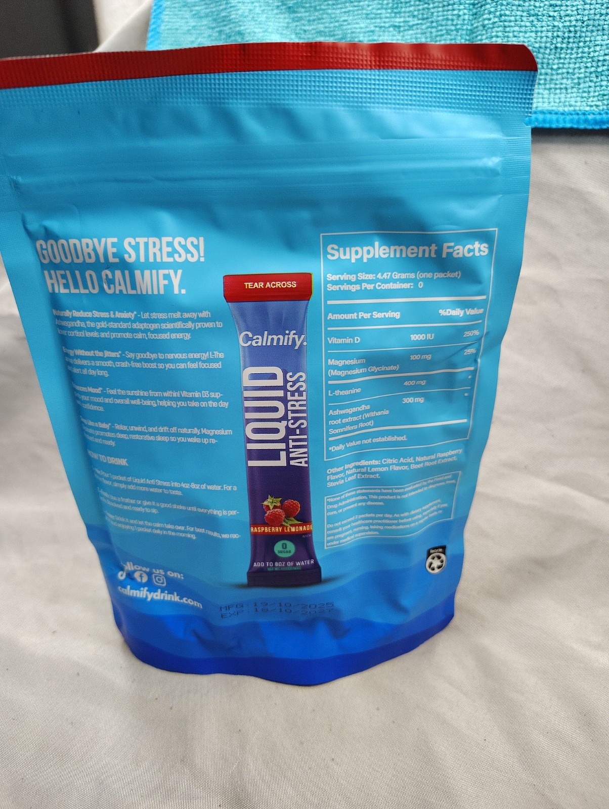 Calmify Liquid Anti Stress Packets 10 New Zero Sugar