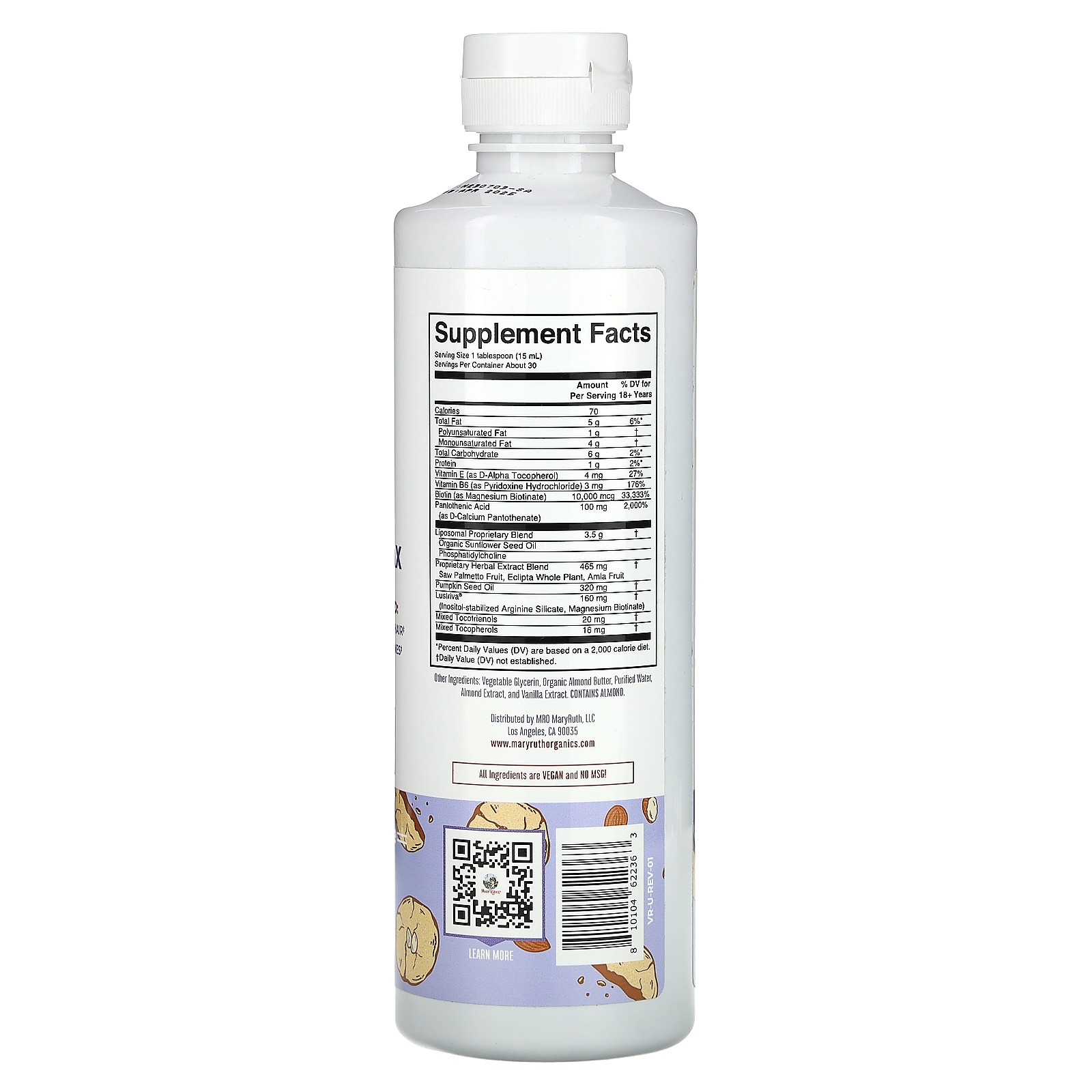 Hair Growth Max Liposomal, Almond Cookie, 15.22 fl oz (450 ml)
