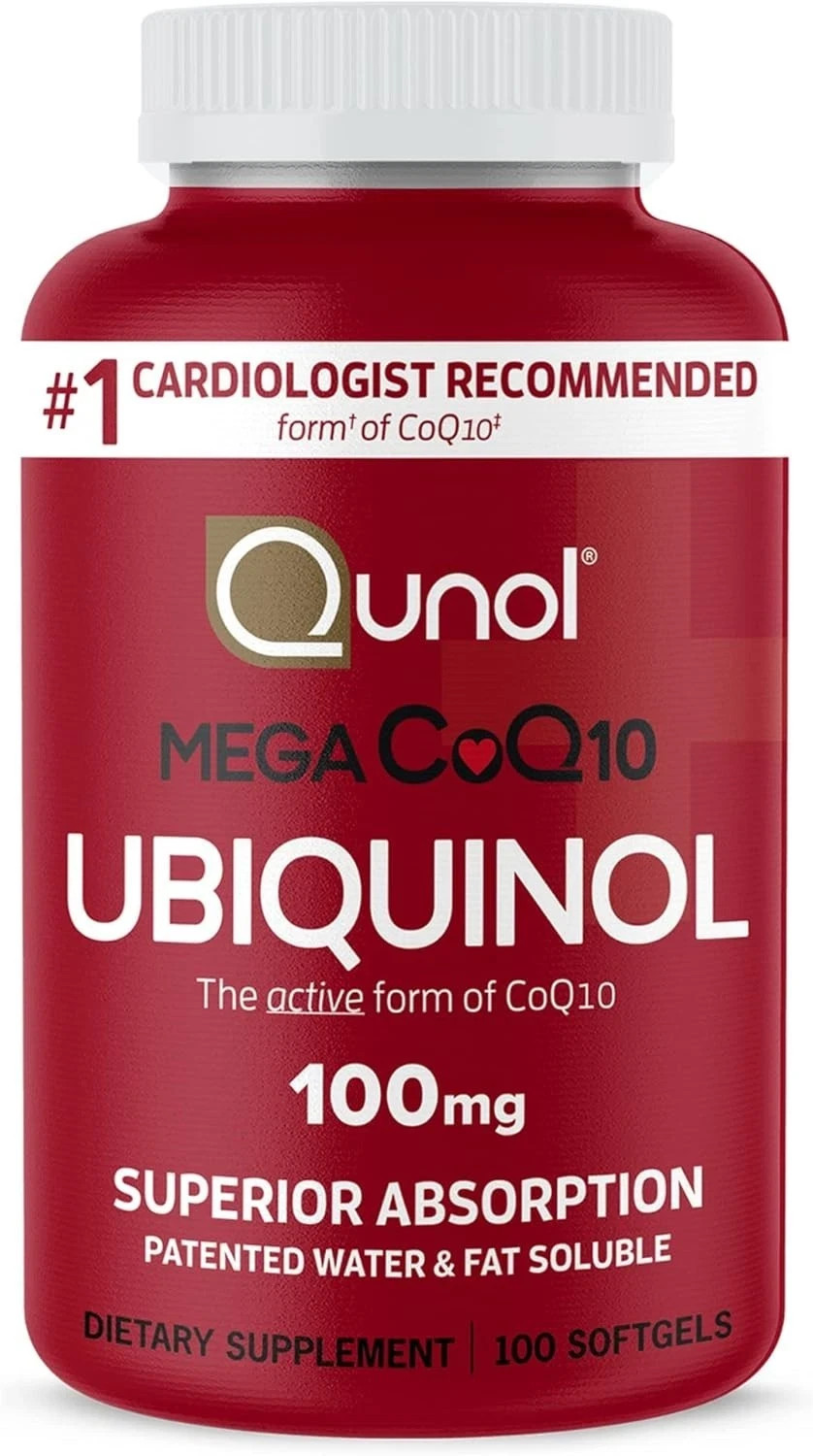 Qunol Mega Ubiquinol CoQ10 100mg Superior Absorption Heart Health 100ct