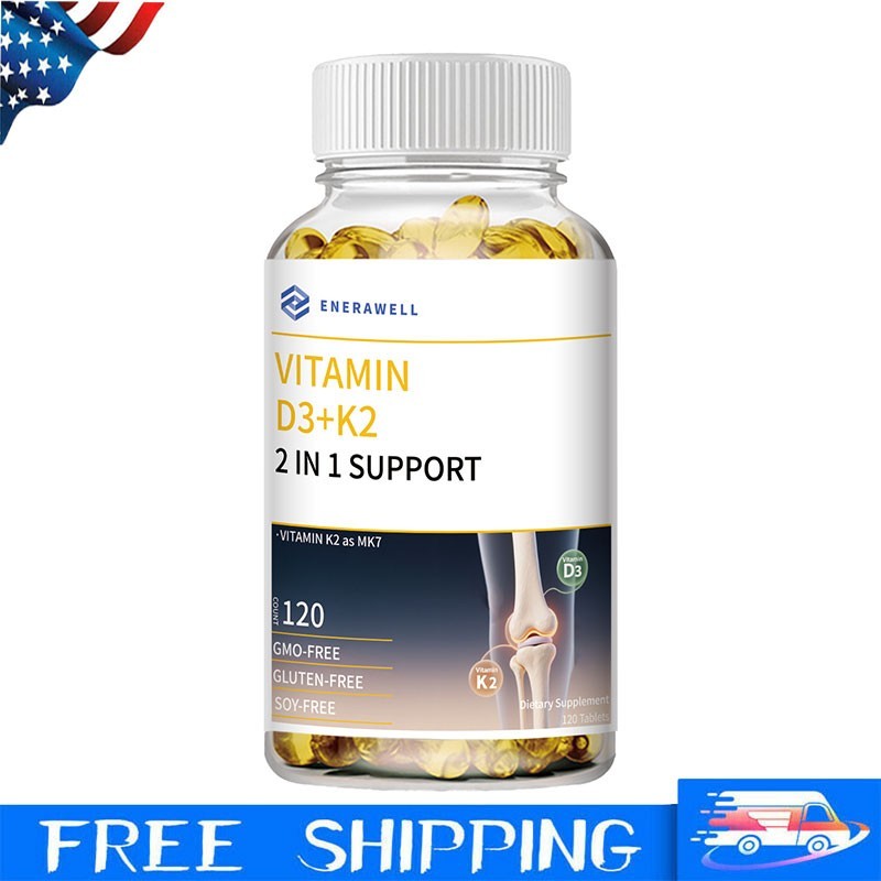 Vitamin D3 500 mcg + K2 10000mcg 120 Capsules Extra Strength D3 K2 02/07/2027