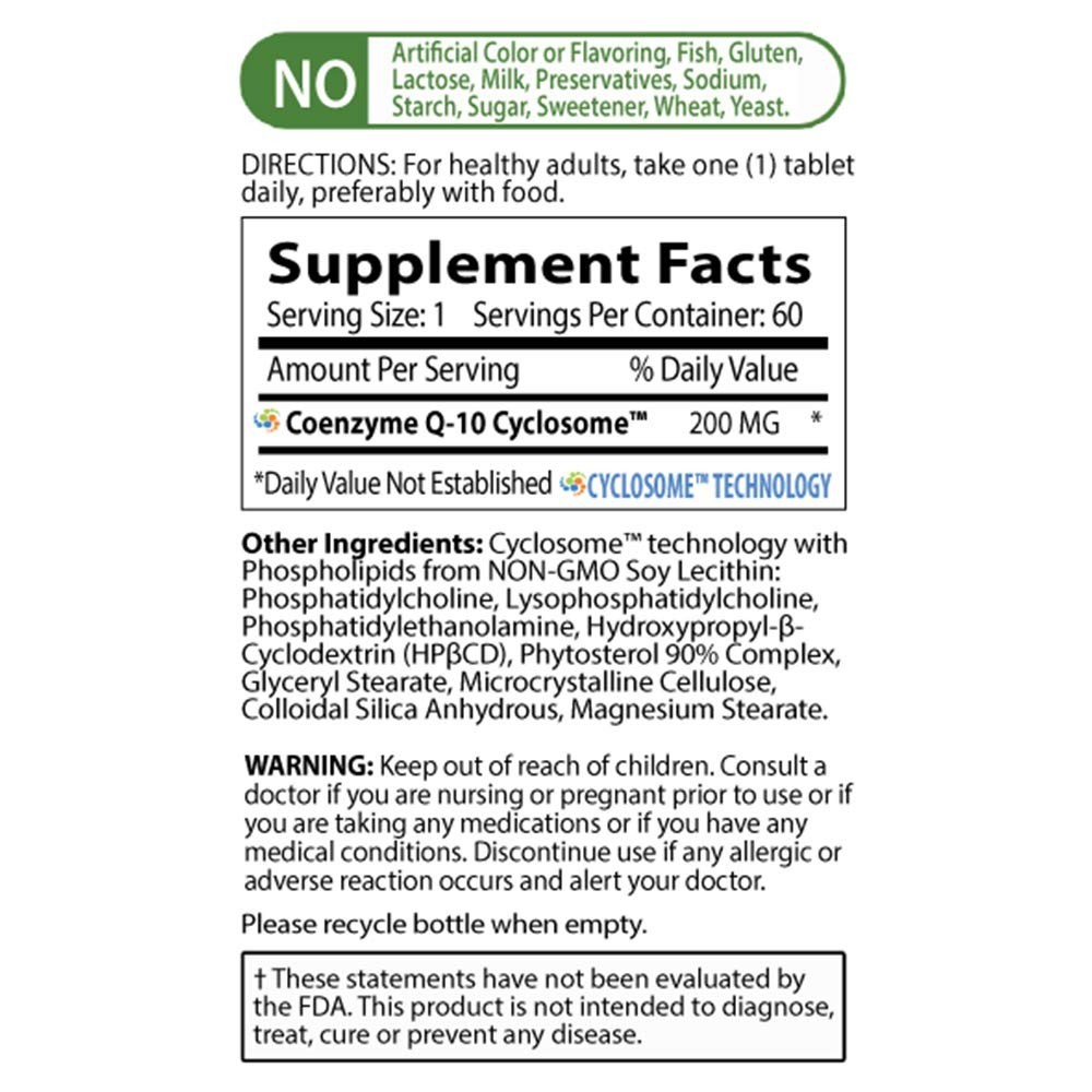 CoQ10 200mg Heart Health Support | Cellular Energy Boost | Liposomal Delivery |