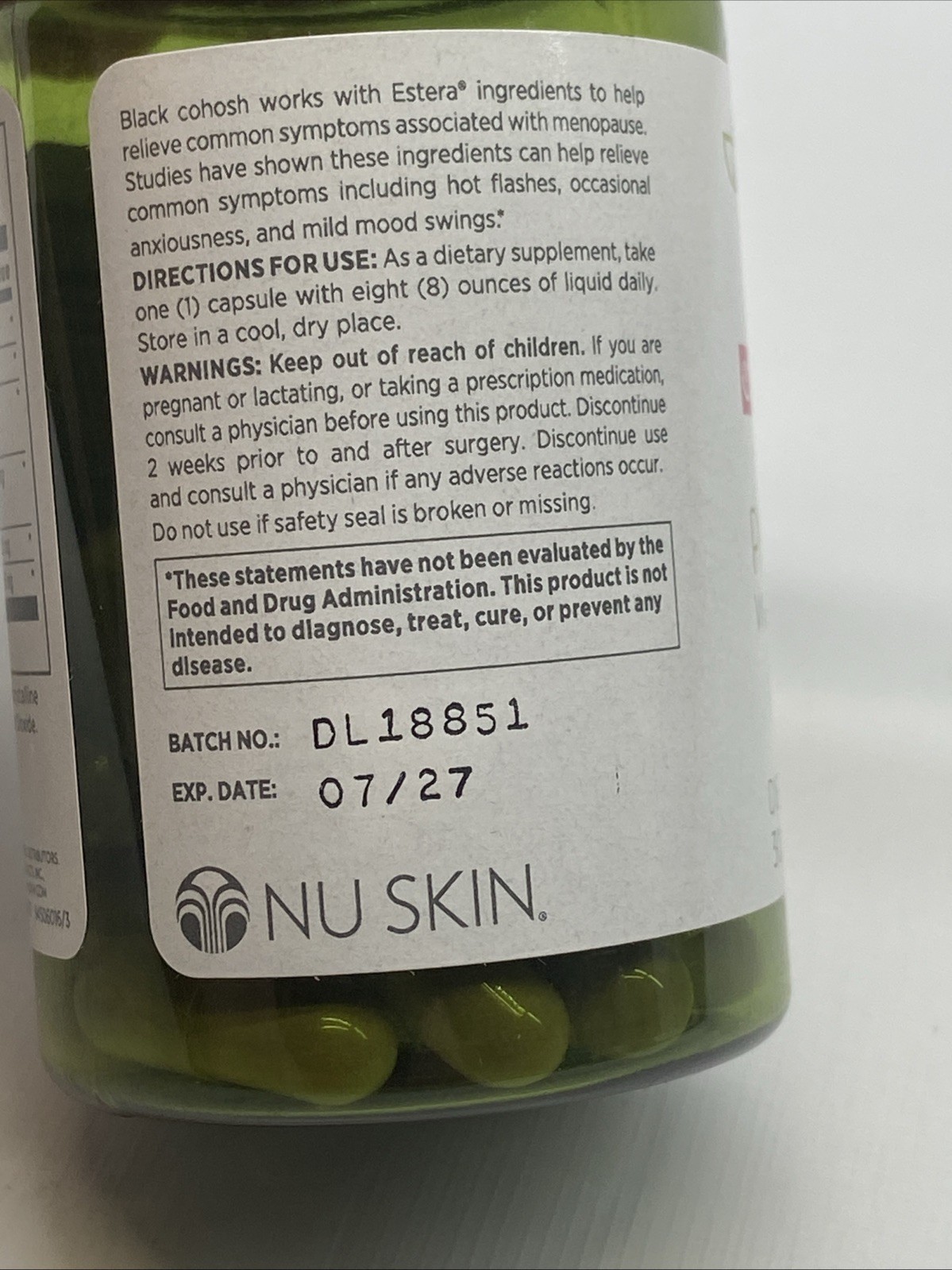 Nu Skin Pharmanex Estera Phase II Women’s Transitions Formula Exp 07/2027