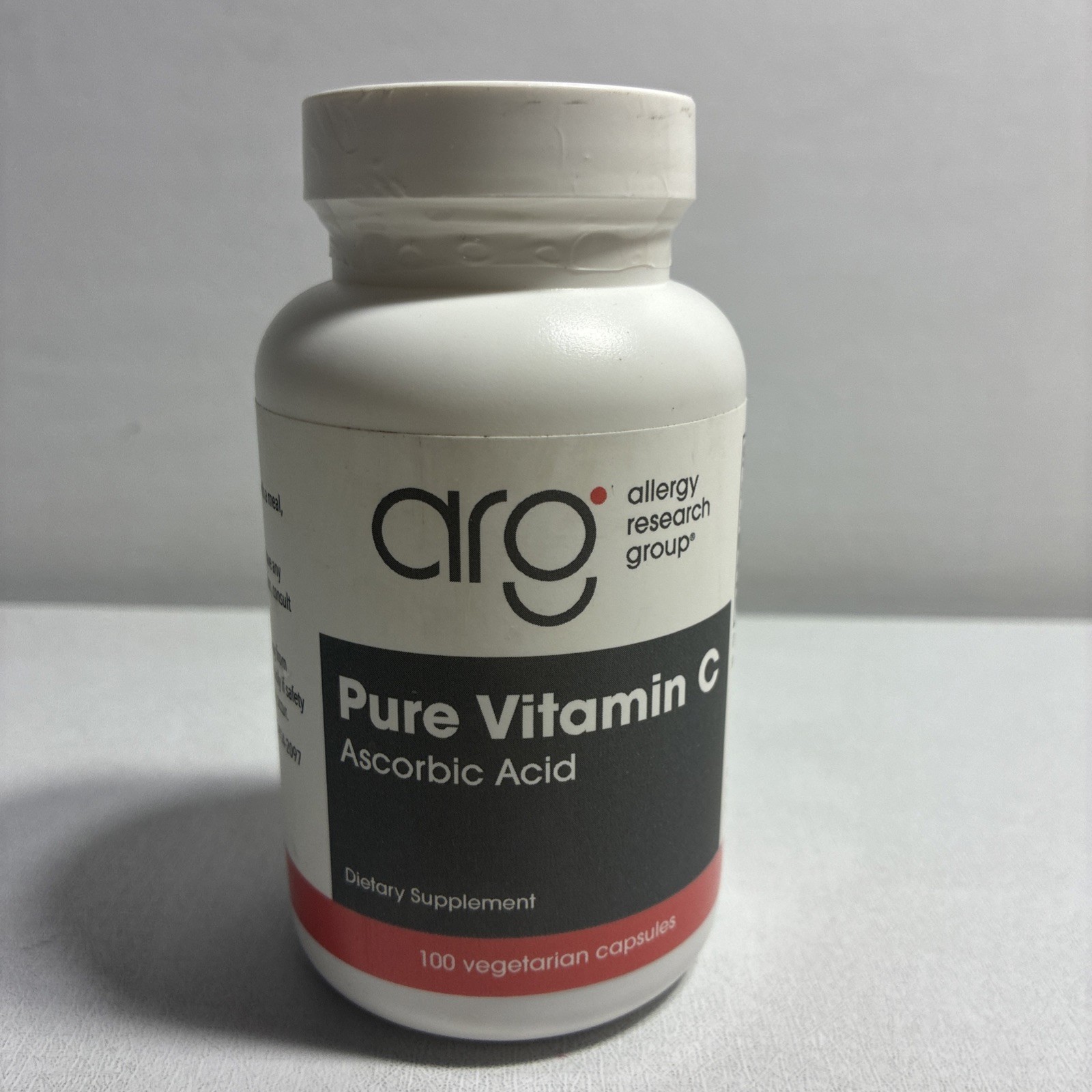 Allergy Research Group Pure Vitamin C Absorbic Acid/ 100 Caps/ New & Sealed