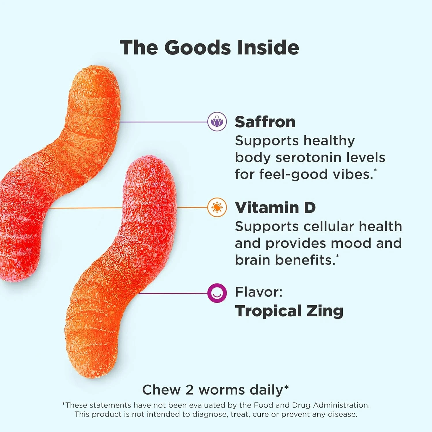 OLLY Hello Happy Gummy Worms, Mood Support, Vitamin D, Saffron, 90 Count 05/2026