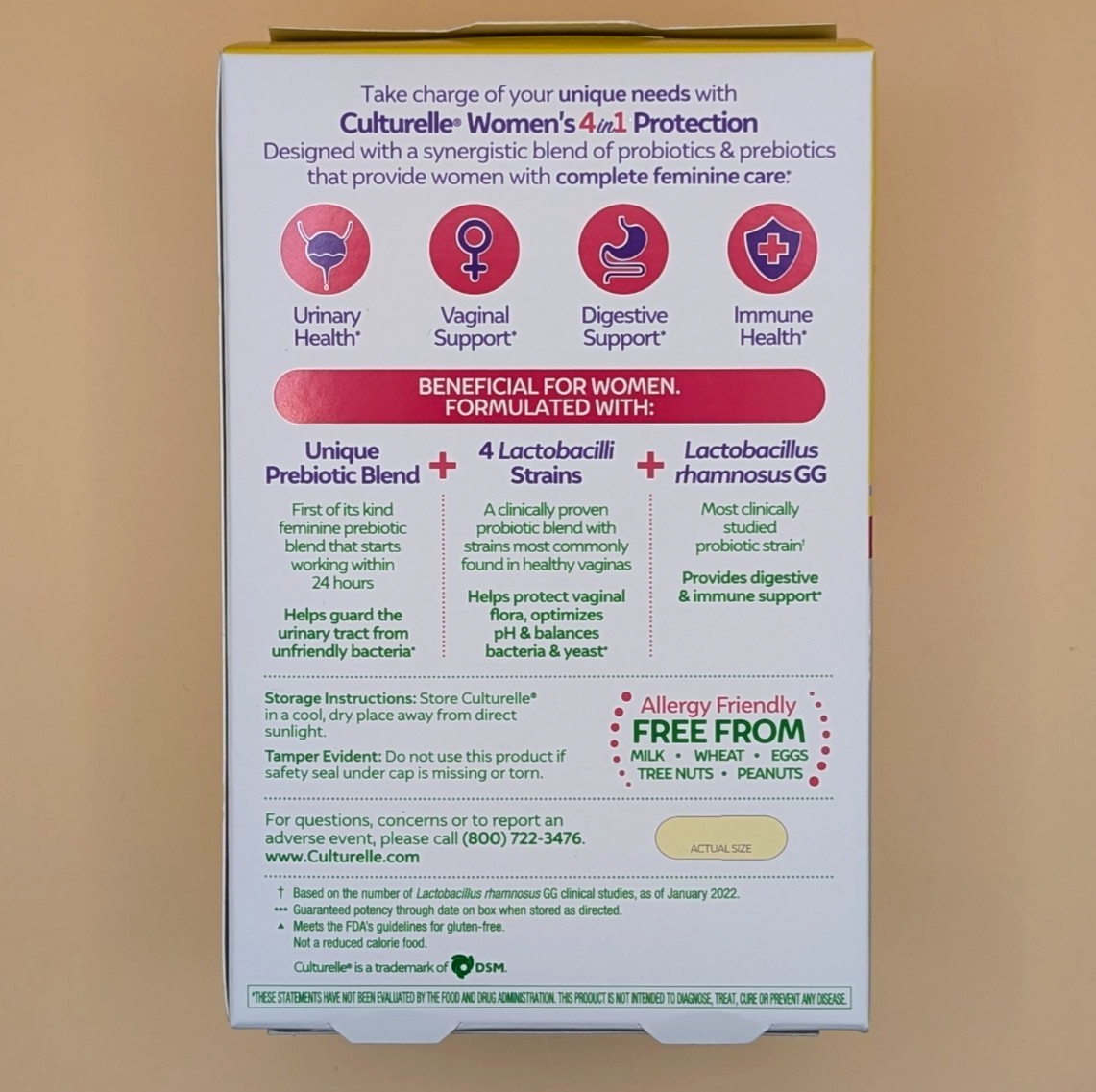 Culturelle Women’s 4 in 1 Protection Probiotic 60ct FREE SHIP