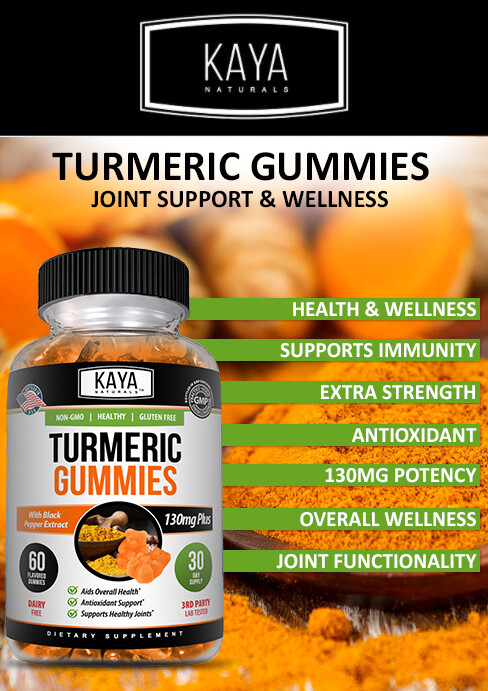 Turmeric Curcumin Black Pepper Gummies 60ct Joint Pain Inflammation Relief Gummy