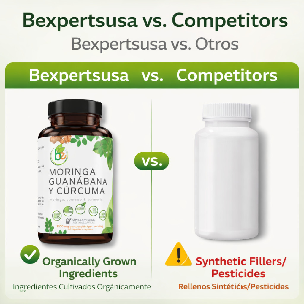 Moringa, Guanabana y Cúrcuma (Moringa, Guanábana y Cúrcuma) 90 cápsulas 1500 mg