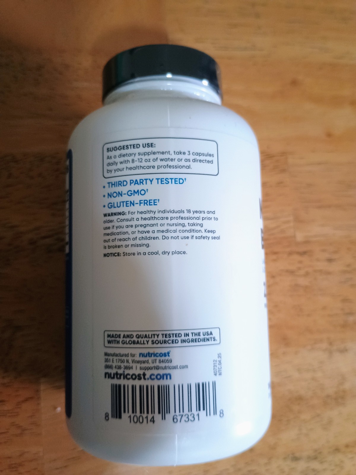 Nutricost Nitric Oxide Booster 750mg, 180 Capsules, 60 Servings Sealed New