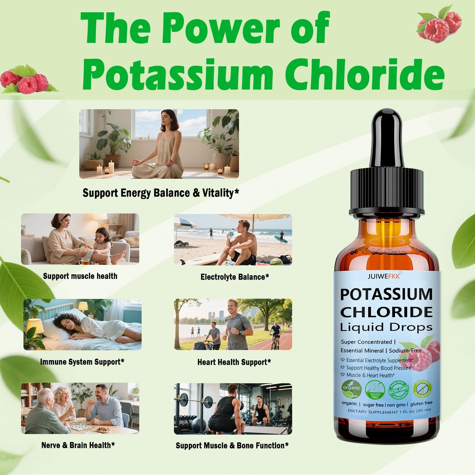 Potassium Chloride Liquid Drops, Highly Absorbable 1 Fl Oz (Pack of 1)
