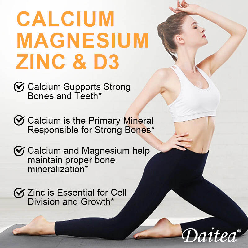Calcium Magnesium Zinc Capsules Strong Bones &Teeth Nerve & Muscle Support 120pc