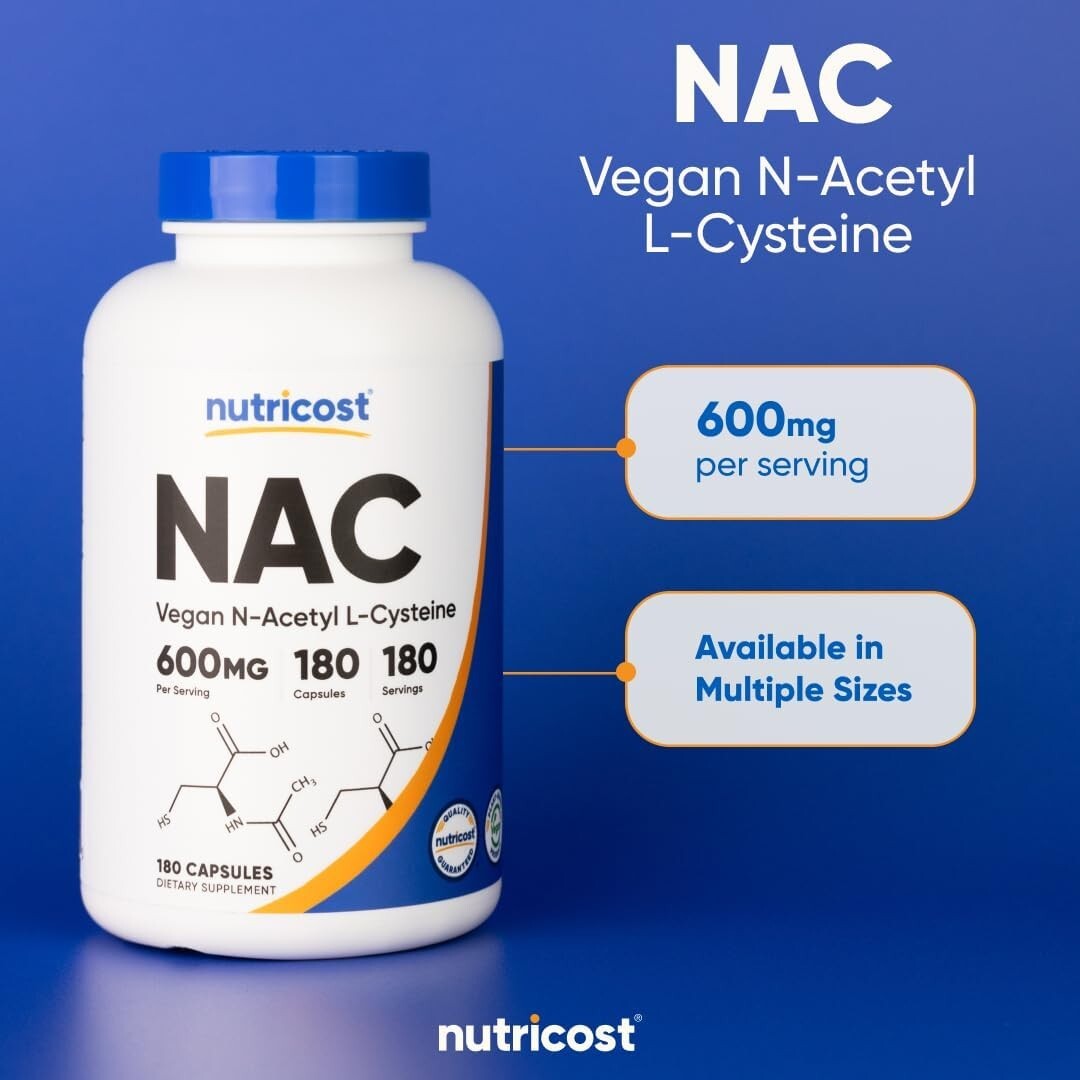 180 Count N-Acetyl L-Cysteine 600mg Capsules – Detox & Replenish Your Body