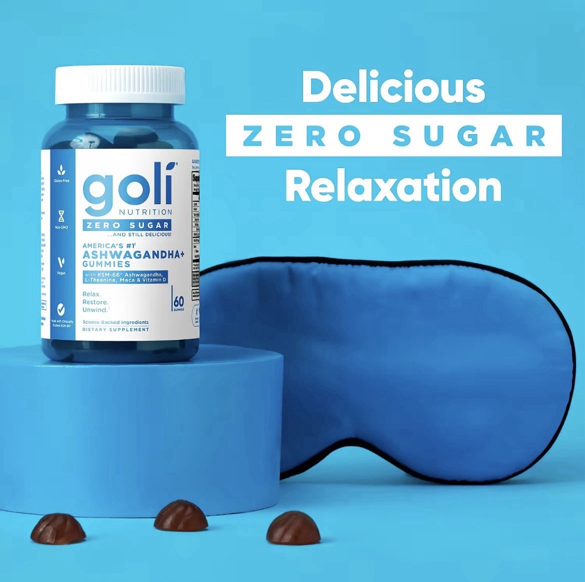 Goli Zero Sugar Trio Gummies Apple Cider Vinegar Ashwagandha Probiotic 3 Pack