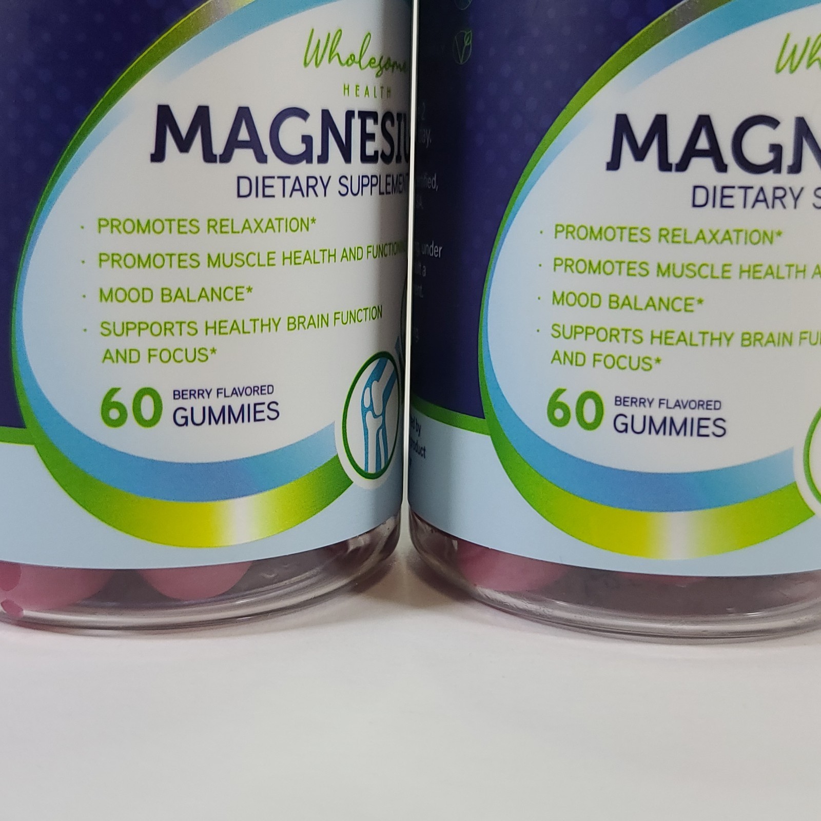 2x Wholesome Health Magnesium Berry Flavor Brain & Focus 60 Gummies EXP 11/2026