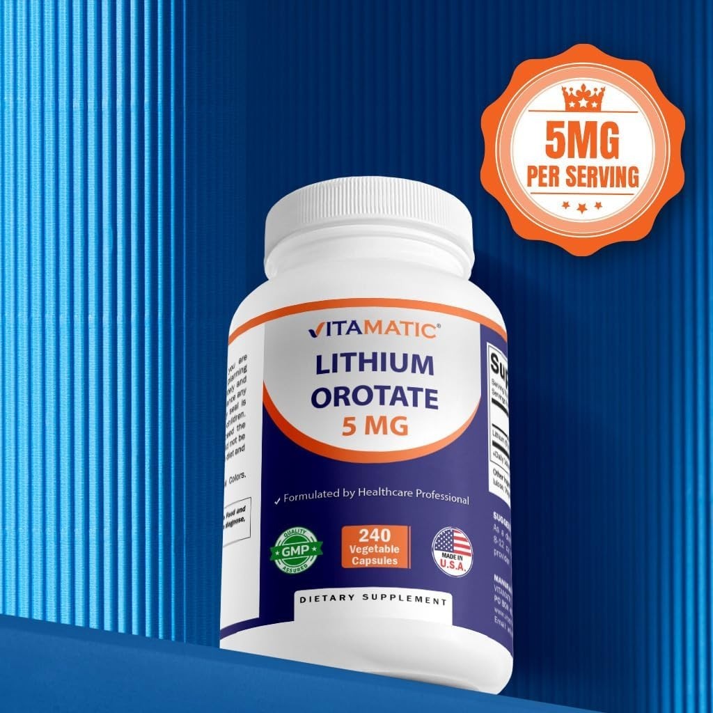 Brain Health Optimizer: 240 Vegetarian Lithium Orotate 5mg Capsules – USA Made