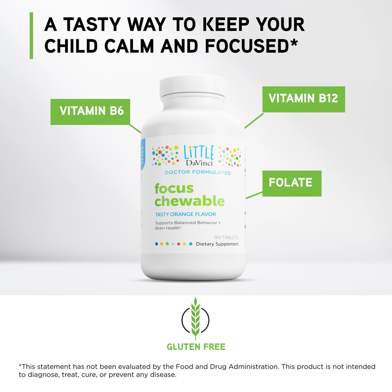 Little Davinci Focus Chewable – Supplement To Support Behavior Brain Health And