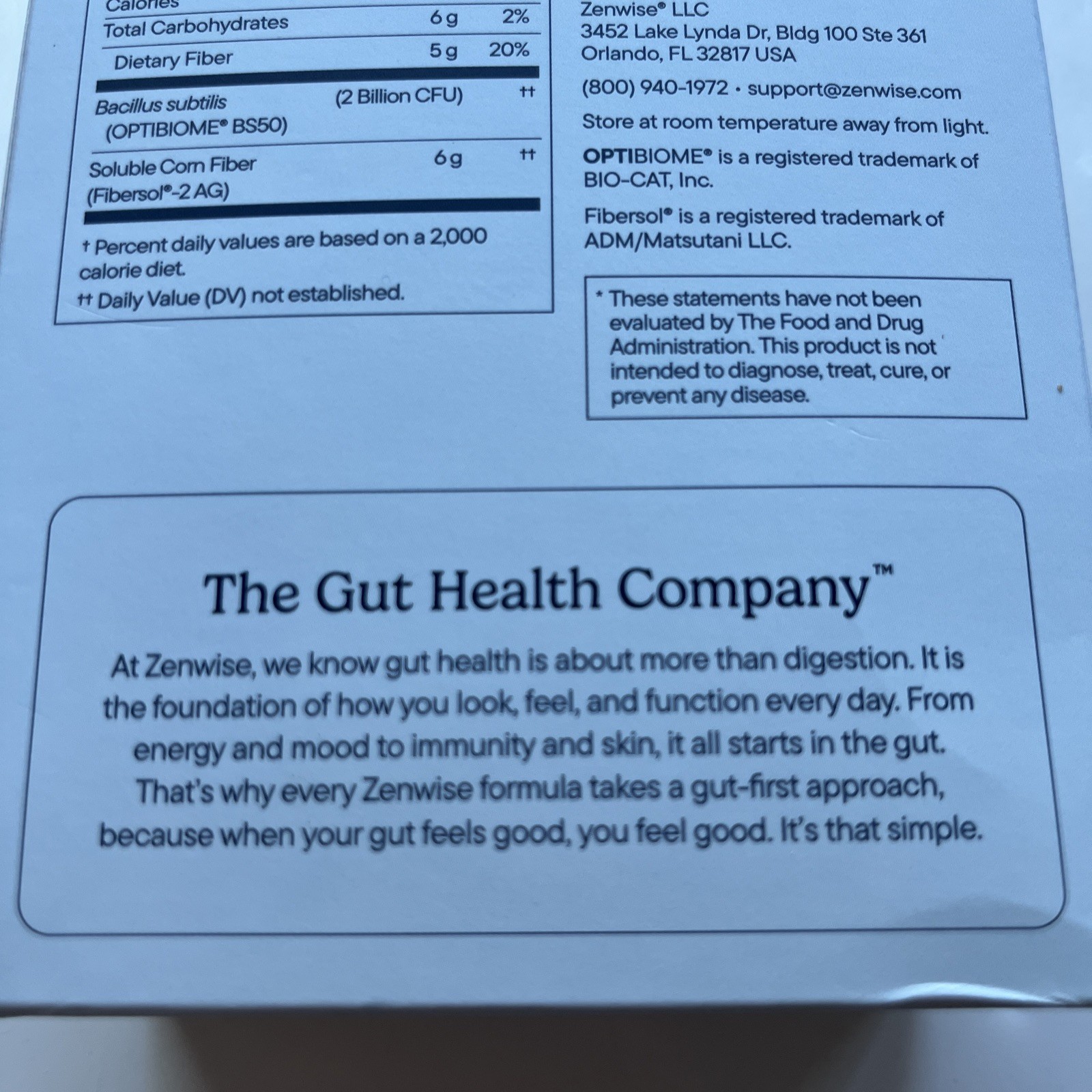 Zenwise Metabolism + Gut Daily Prebiotic Fiber & Probiotics 28 Stick Packs – New