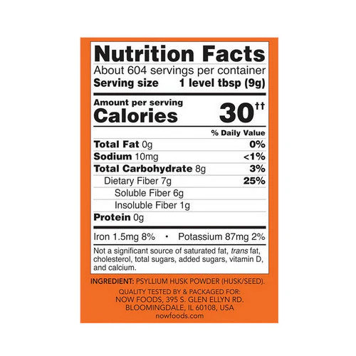Psyllium Husk Powder 12 lb by Now Foods