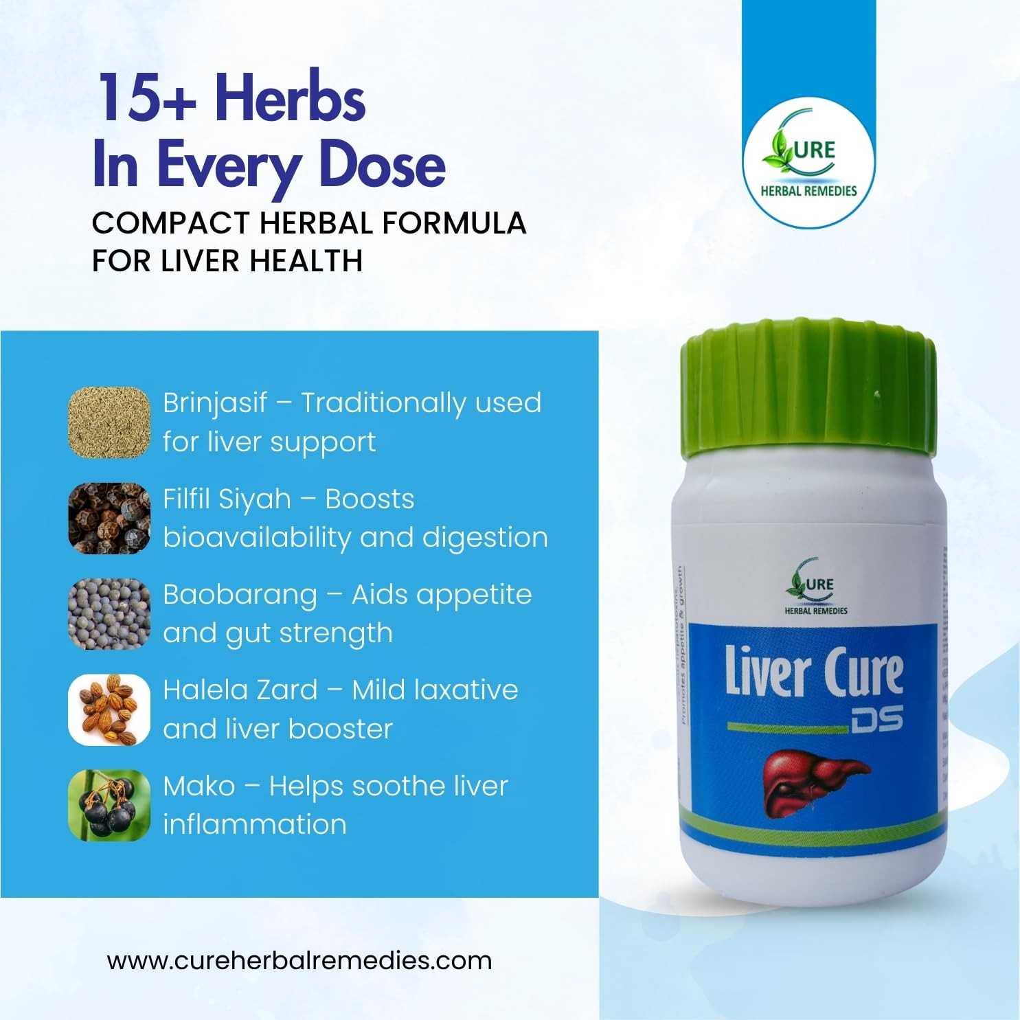 2 X Liver Cure DS – Herbal Liver Health & Natural Detox Supplement – 170 Tablet