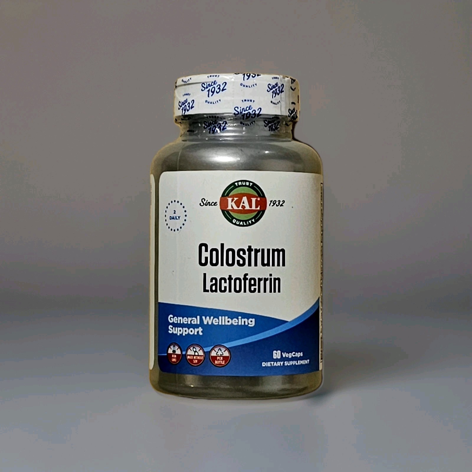 KAL Colostrum Lactoferrin Supplement – 60 VegCaps – Exp 01/2028 – New/Sealed