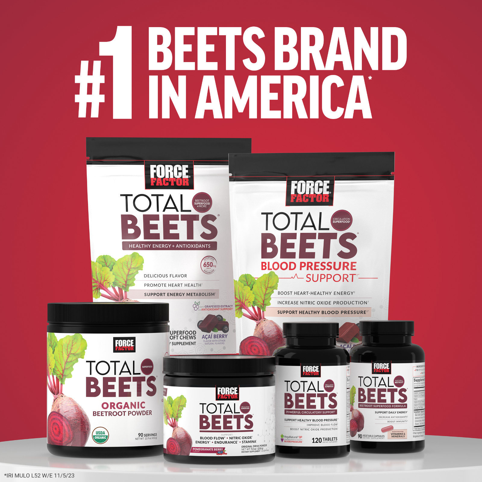 FORCE FACTOR Total Beets Ultimate Heart Health Blood Pressure Support Chews