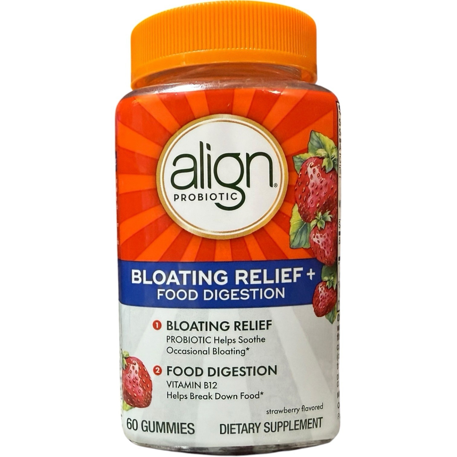 (2) Align Probiotic Bloating Relief Strawberry Gummies, 60 Each. Exp-09/2026