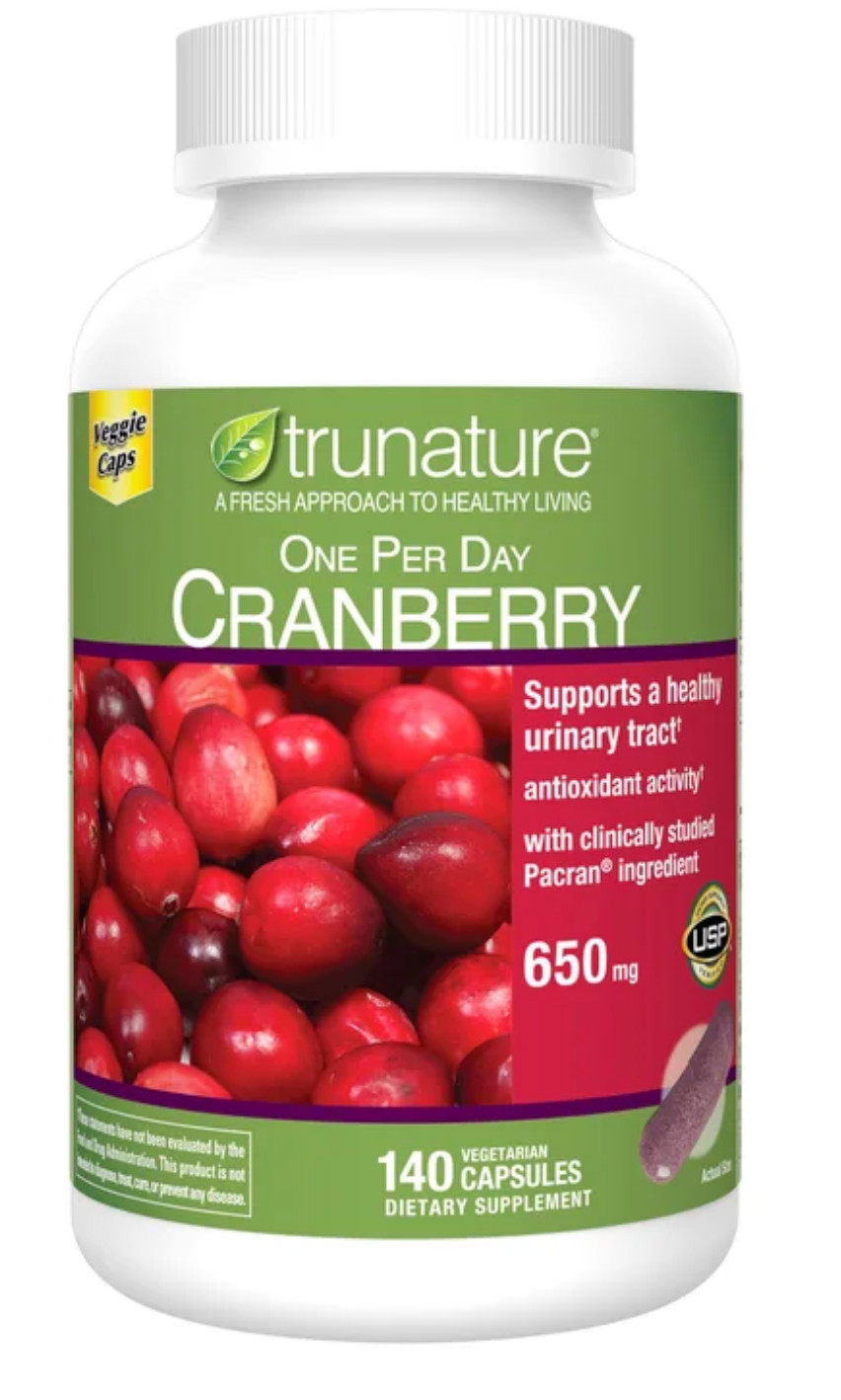 Trunature Cranberry 650mg 140 Capsules Urinary Tract Support Veggie Caps