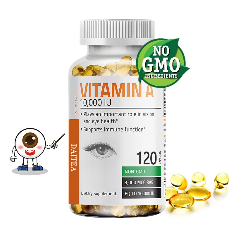 Eye Vision Health Capsules Vitamin A 10,000 IU Support Immune System Bone 120