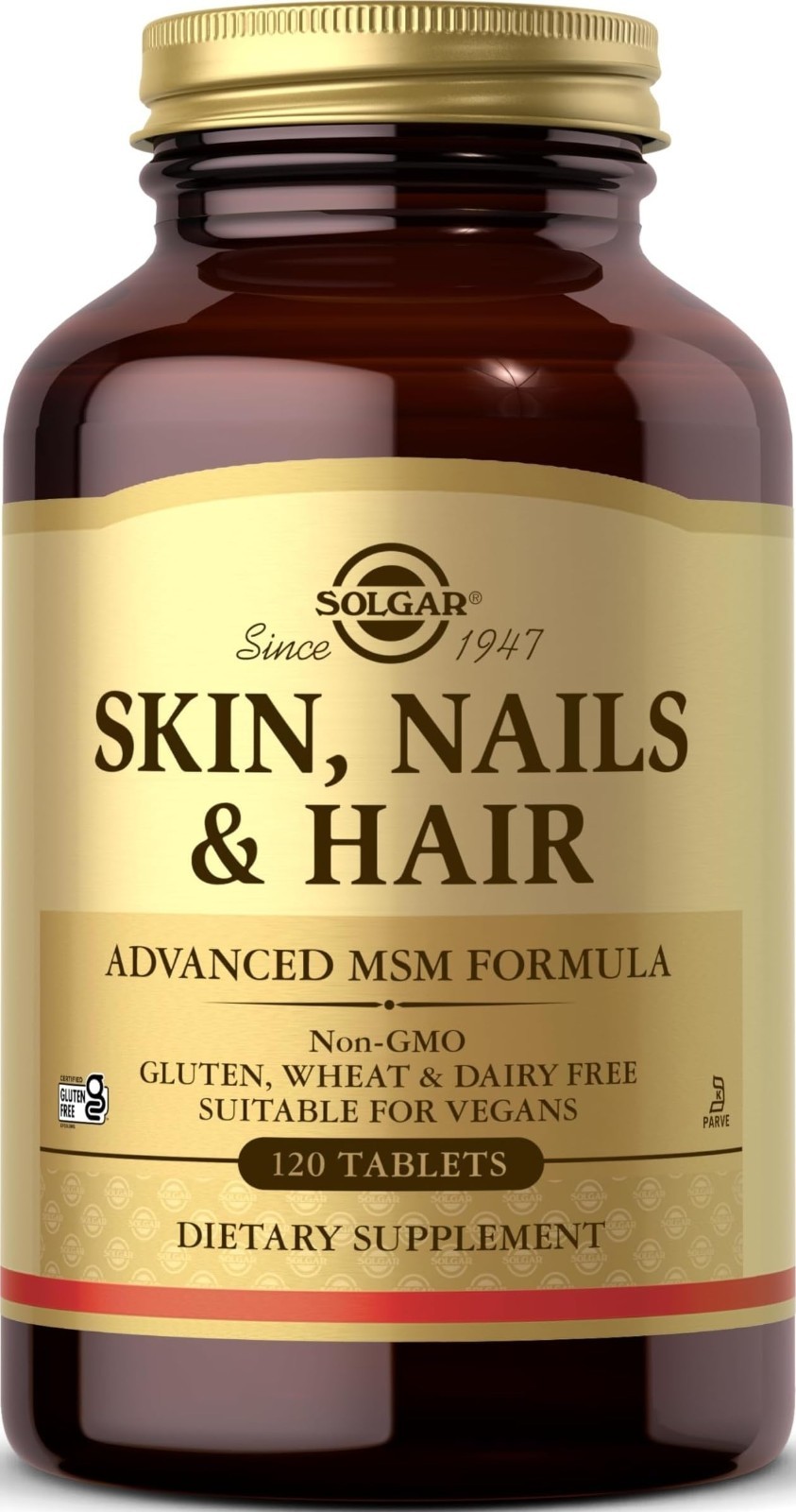 Advanced MSM Formula for Skin, Hair & Nails – 120 Tablets, Vegan, Non-GMO, Zinc,