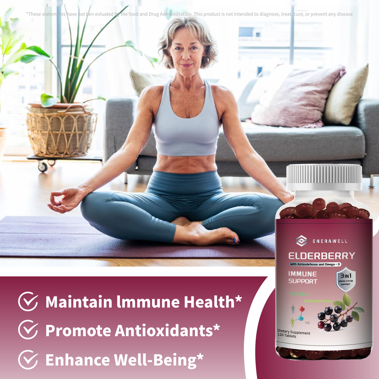 Astaxanthin with Sambucus Black Elderberry 30,000mcg Immune Support | 02/07/2027