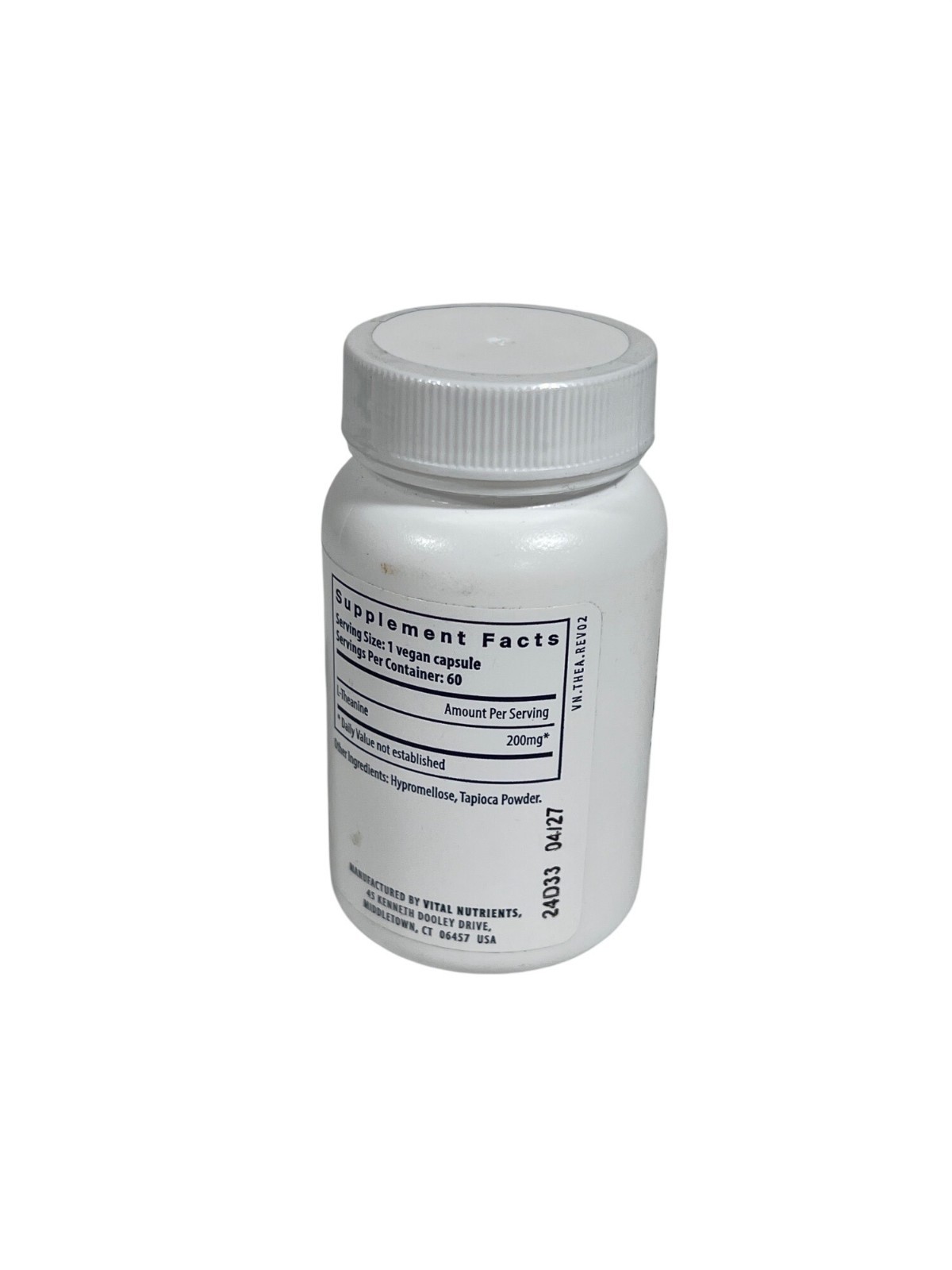 Vital Nutrients L-Theanine 200mg – 60 Capsules Exp 04/27