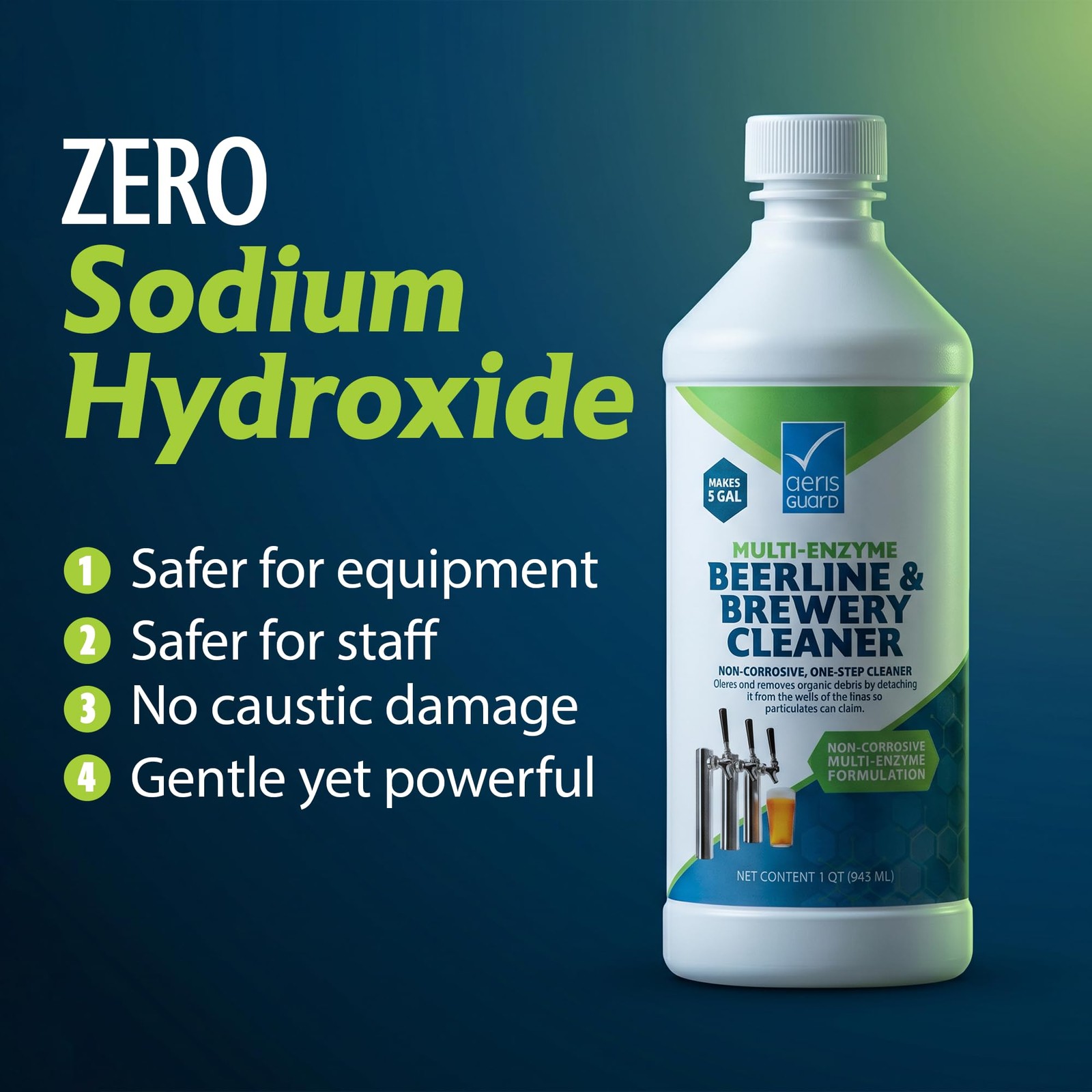 Aerisguard Multi-Enzyme Beer Line Cleaner Non-Corrosive Enzymatic Kegerator