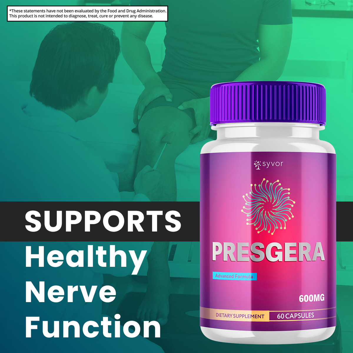 Presgera Advanced Nerve Support Formula Maximum Strength Vitamin 60 Capsules