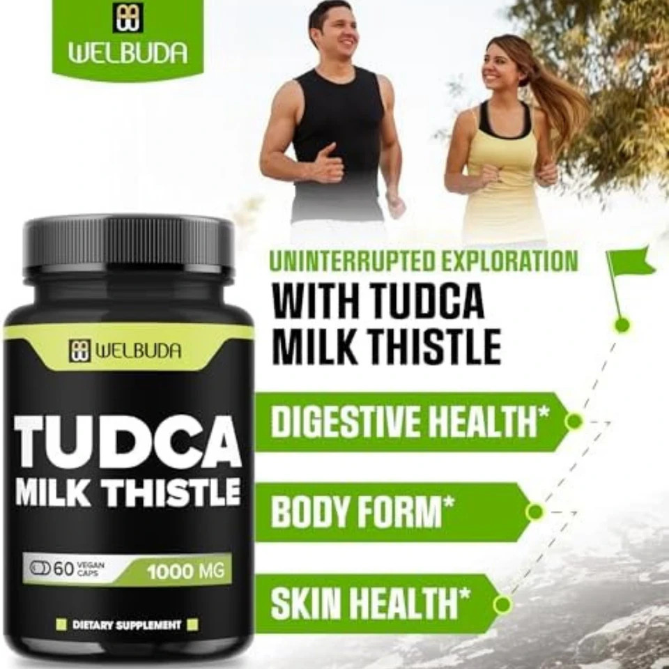 1000Mg Tudca Supplement with Milk Thistle Extract – 60 Vegan Capsules – Support