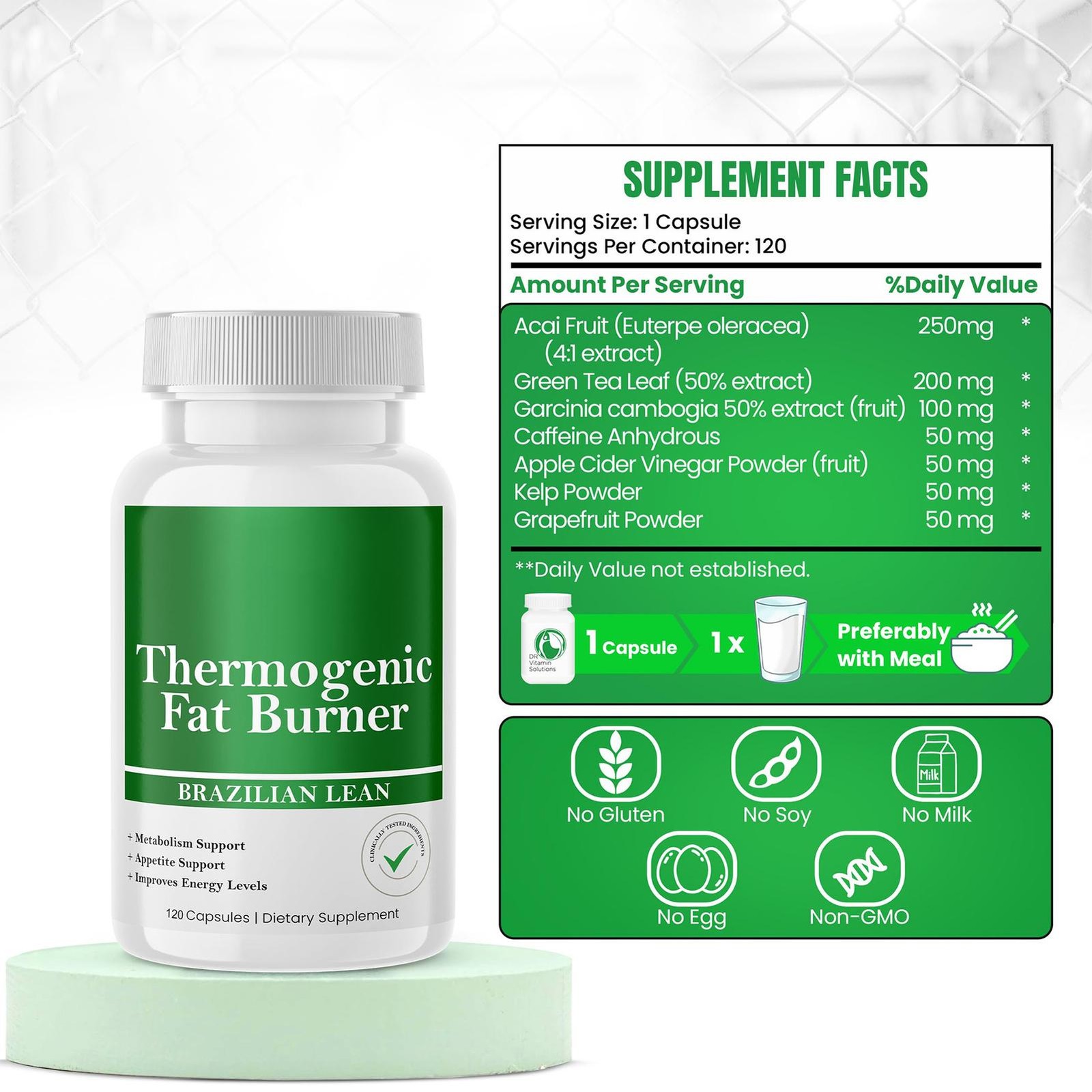 Burn Extreme High Strength Weight Loss Supplement – Caffeine-Free and Vegetarian