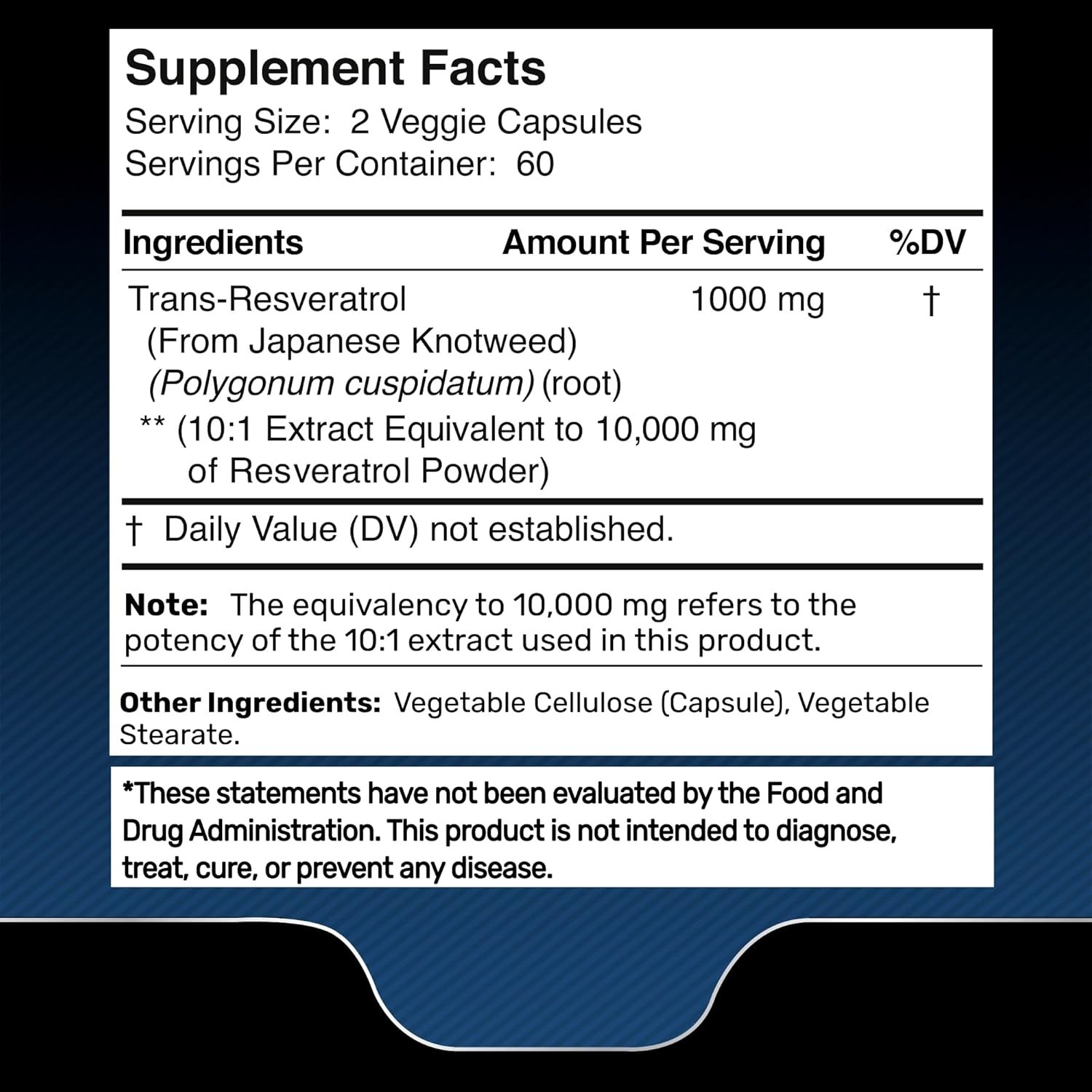 Resveratrol Extract 10000mg 120 Caps Maximum Strength Made in the USAAntioxidant